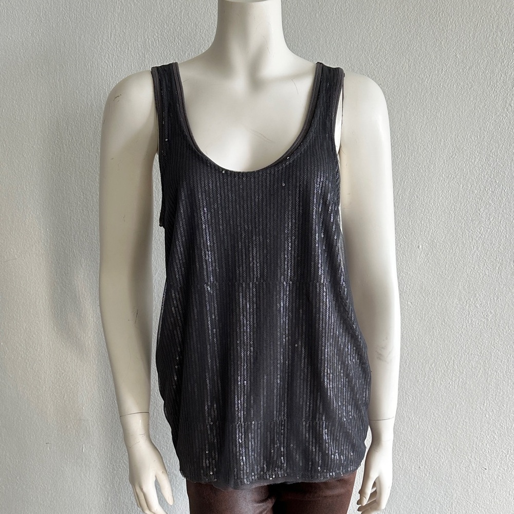 Banana Republic Charcoal Sequin Tank Top
